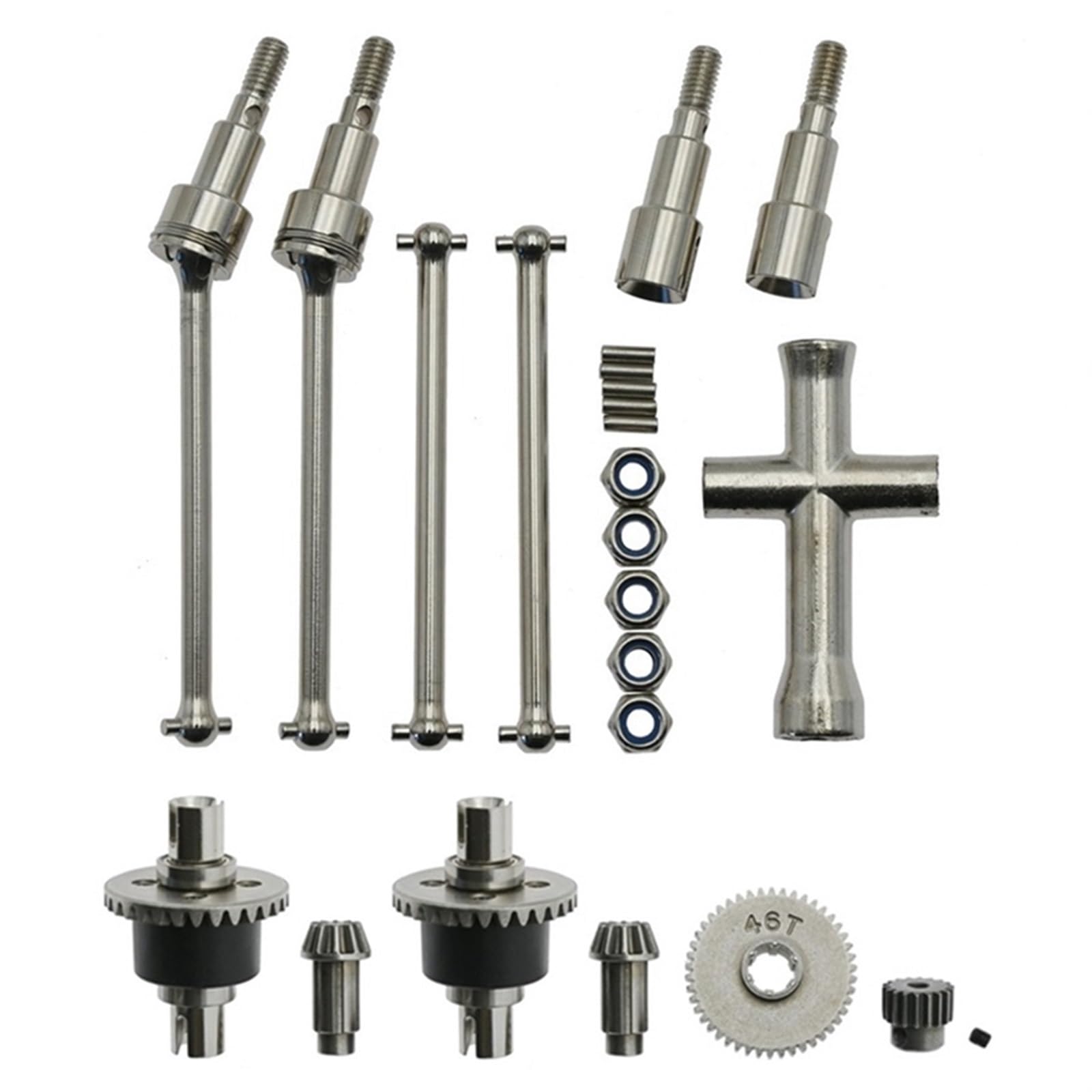 TOQPCZA Für SCY 16101 16102 16103 16201 Pro Für 1/16 Für Bürstenlosen Metall Differential Und Antriebswelle Set RC Auto Upgrades Teile RC Autoteile von TOQPCZA