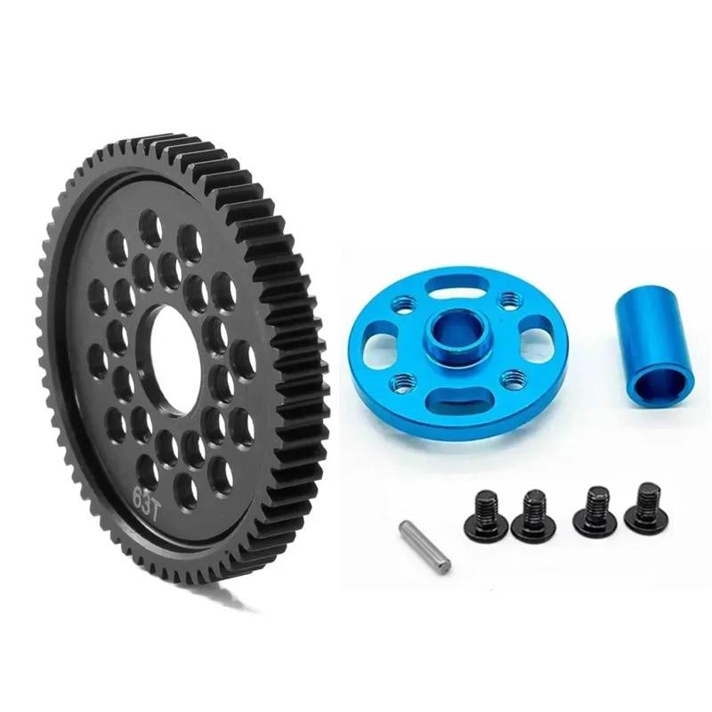 TOQPCZA Für TT-02 Für TT02 Für 1/10 RC Auto Upgrade Teile Metall 63T 64T 66T 68T 71T 54500 Stirnradgetriebe Und Getriebe Montieren High Speed ​​Gear Set RC Autoteile(63T) von TOQPCZA