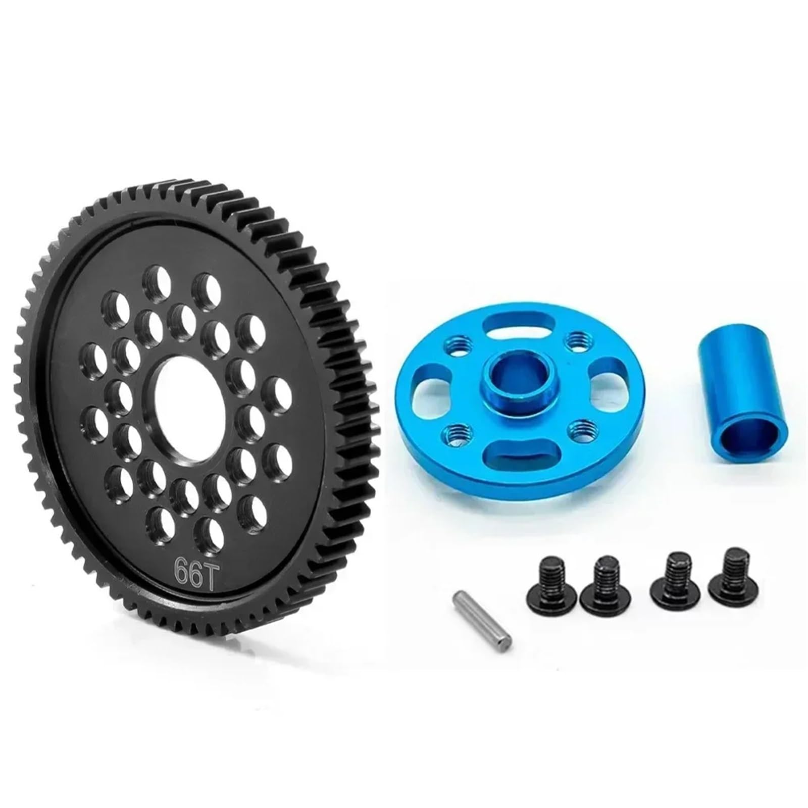 TOQPCZA Für TT-02 Für TT02 Für 1/10 RC Auto Upgrade Teile Metall 63T 64T 66T 68T 71T 54500 Stirnradgetriebe Und Getriebe Montieren High Speed ​​Gear Set RC Autoteile(66T) von TOQPCZA