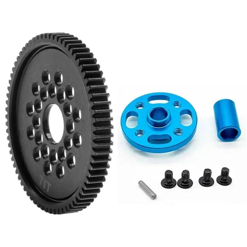 TOQPCZA Für TT-02 Für TT02 Für 1/10 RC Auto Upgrade Teile Metall 63T 64T 66T 68T 71T 54500 Stirnradgetriebe Und Getriebe Montieren High Speed ​​Gear Set RC Autoteile(71T) von TOQPCZA