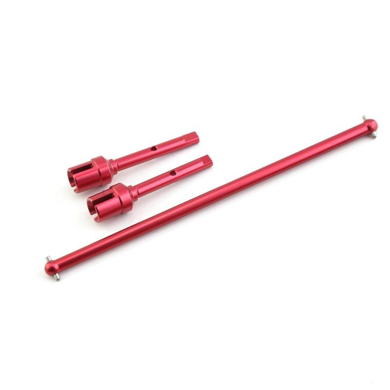 TOQPCZA Für Tamiya Für TT-02 Für TT-02B Für TT02 Für TT02B 3 Stücke Metall Zentrale Antriebswelle Und Propeller Joint Set Für 1/10 RC Auto Teile RC Autoteile(Red) von TOQPCZA