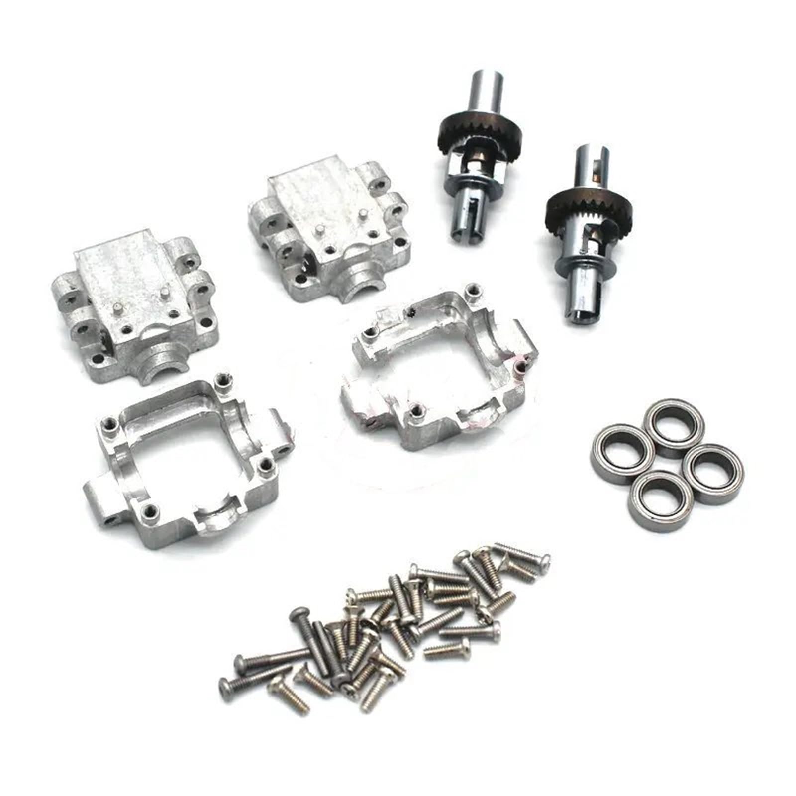 TOQPCZA Für WLtoys 284131 284010 284161 Für K989 Für K969 RC 1/28 Metall OP Getriebe Differential Teile Für Fernbedienung Autos RC Autoteile(Silver) von TOQPCZA