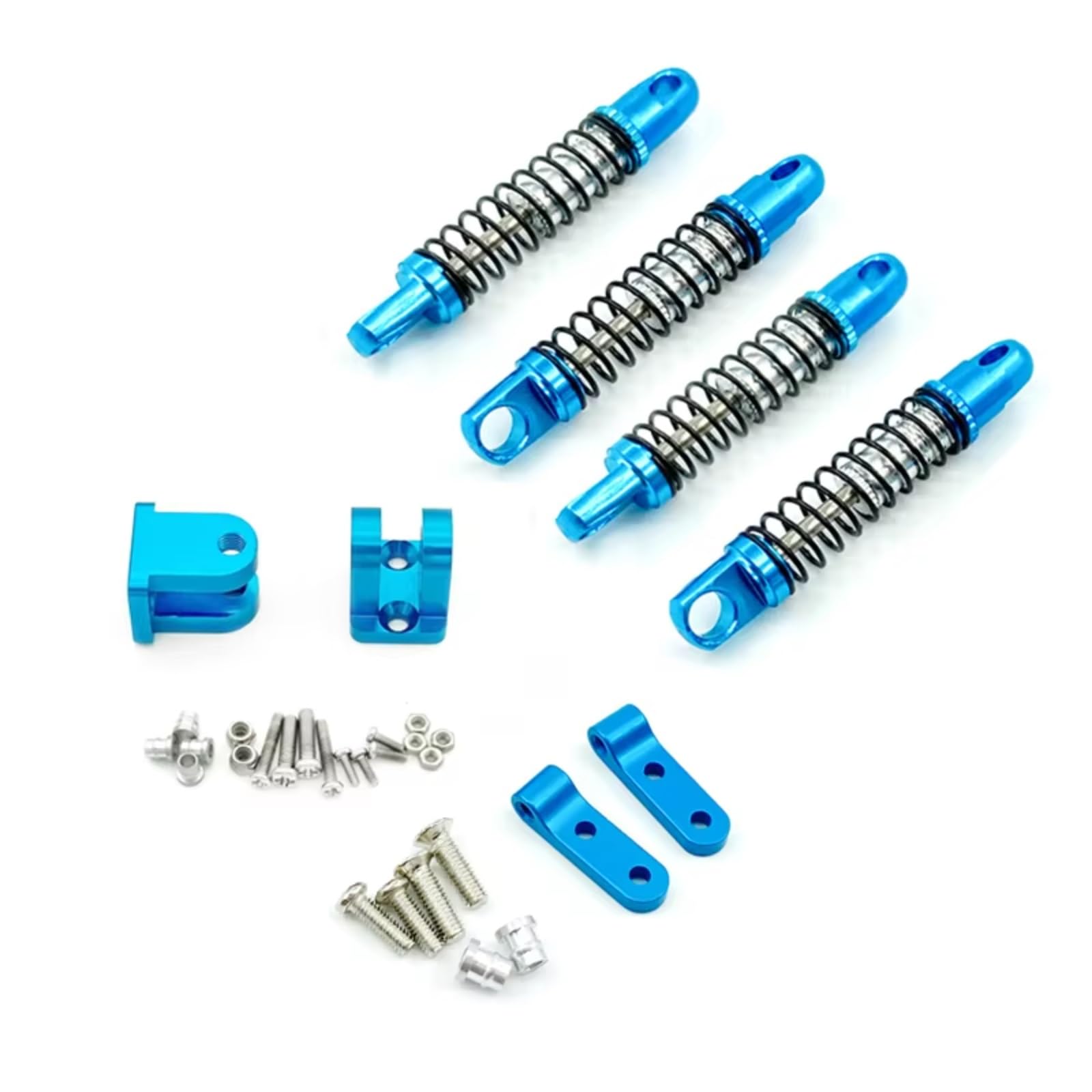 TOQPCZA Für WPL D12 D42 Metall Vorne Hinten Stoßdämpfer Dämpfer Mit Halterung Befestigt Für Sitz RC Auto Upgrades Teile Zubehör RC Autoteile(Blue,4pcs) von TOQPCZA