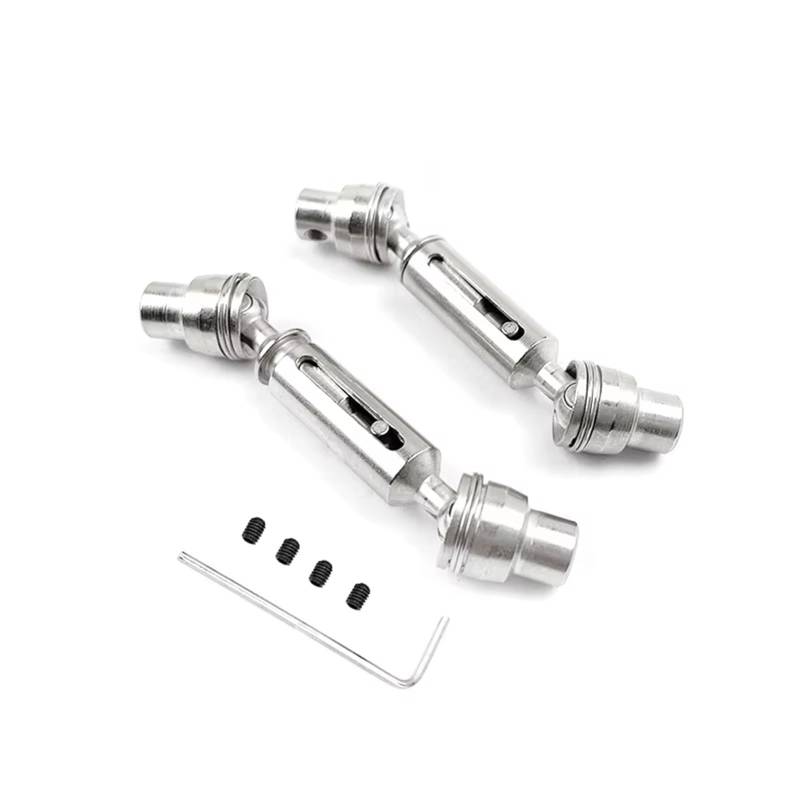 TOQPCZA Für WPL Für C14 C24 D12 Für B14 B24 B16 B36 Für MN Für D90 Für MN98 Für MN99S Metall Antriebswelle CVD 4WD 6WD RC Auto Upgrades Teile RC Autoteile(Silver,4x4) von TOQPCZA