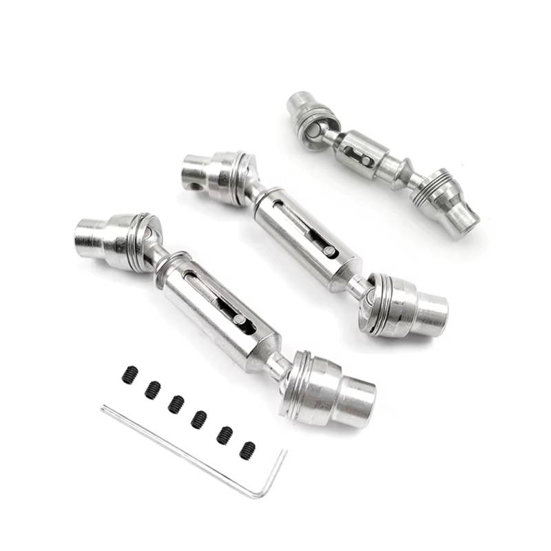 TOQPCZA Für WPL Für C14 C24 D12 Für B14 B24 B16 B36 Für MN Für D90 Für MN98 Für MN99S Metall Antriebswelle CVD 4WD 6WD RC Auto Upgrades Teile RC Autoteile(Silver,6x6) von TOQPCZA