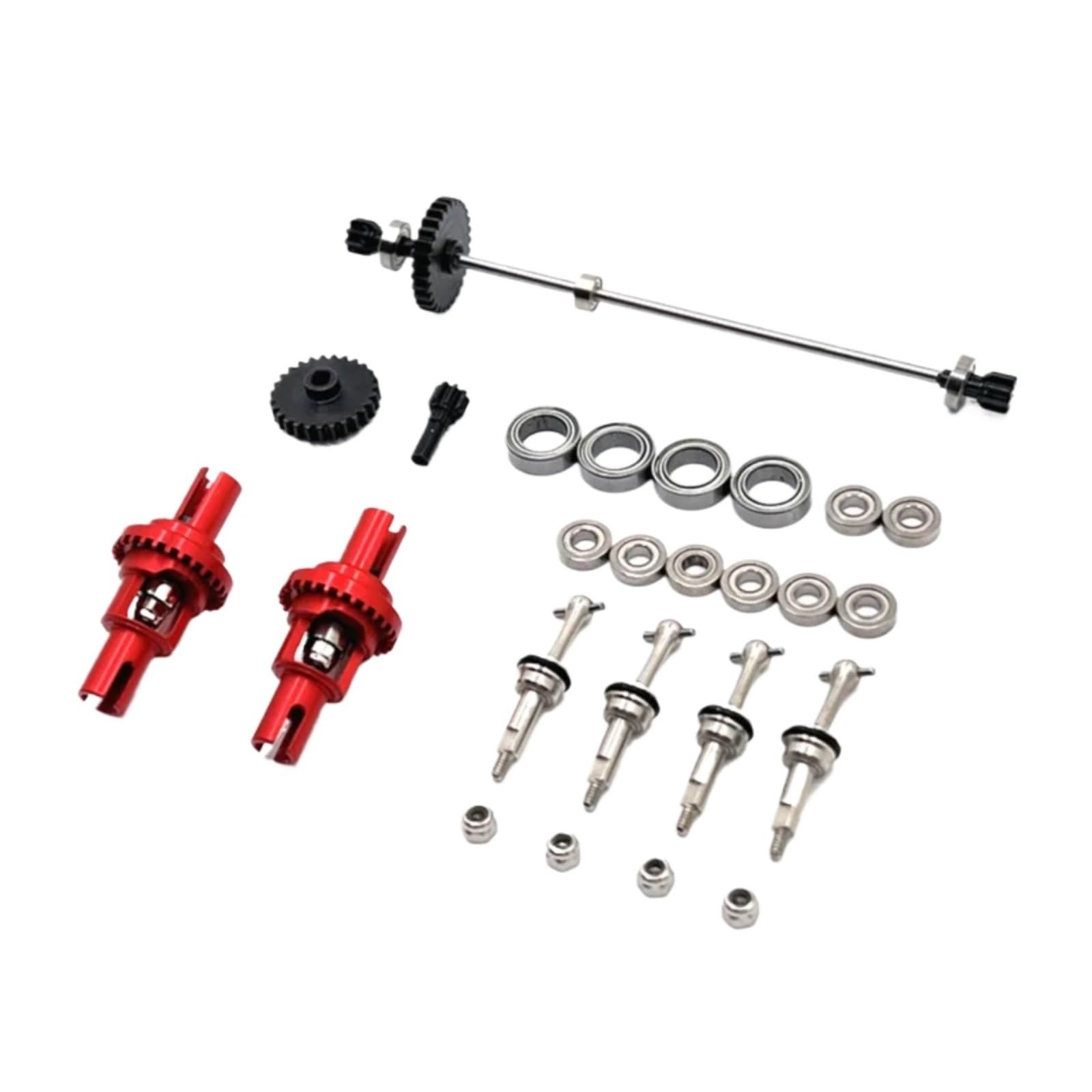 TOQPCZA Für Wltoys Für K969 K979 K989 K999 P929 284131 284010 1/28 Metall Antriebswelle Antriebsrad Differential Lager Set RC Auto Upgrades Teile RC Autoteile(Red) von TOQPCZA