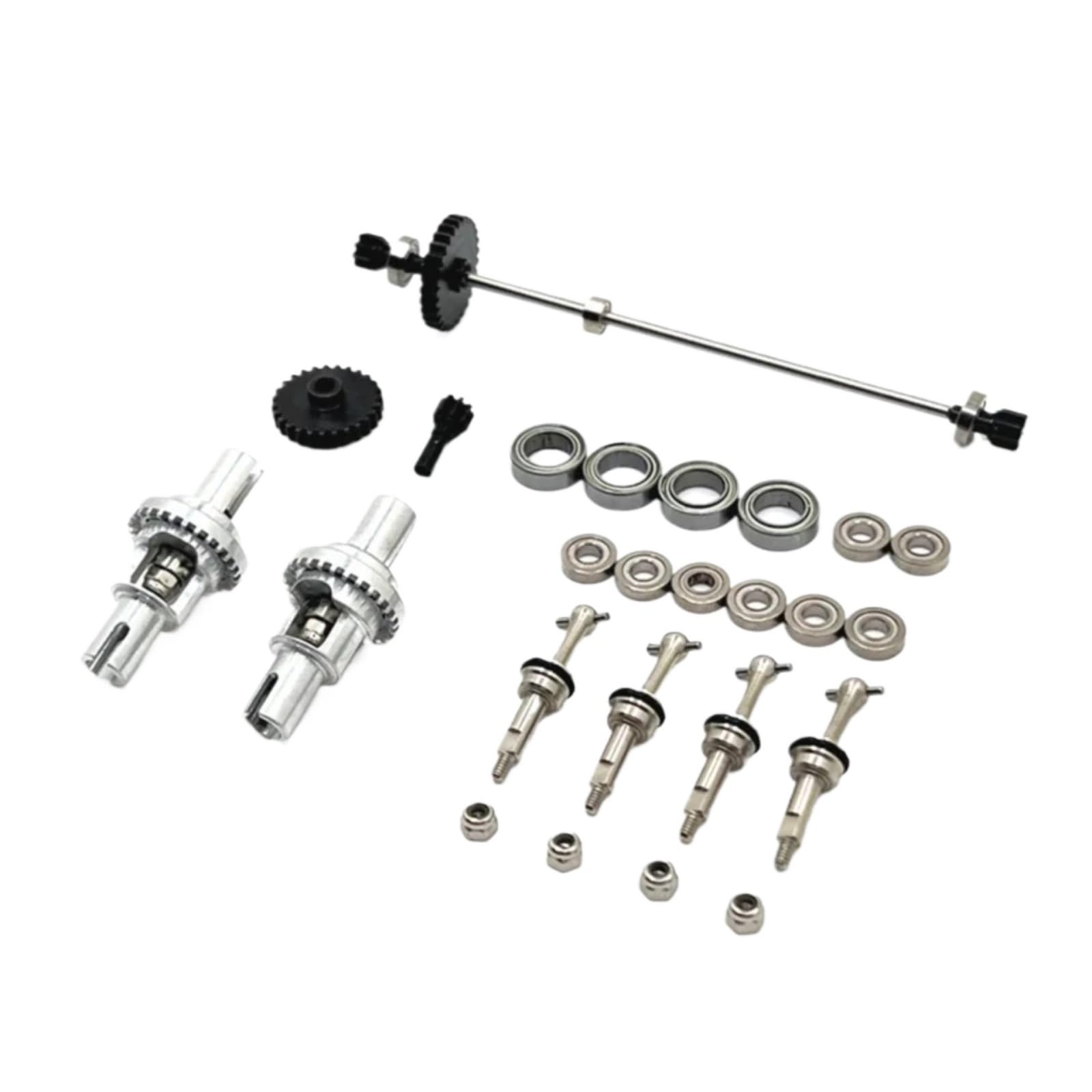 TOQPCZA Für Wltoys Für K969 K979 K989 K999 P929 284131 284010 1/28 Metall Antriebswelle Antriebsrad Differential Lager Set RC Auto Upgrades Teile RC Autoteile(Silver) von TOQPCZA