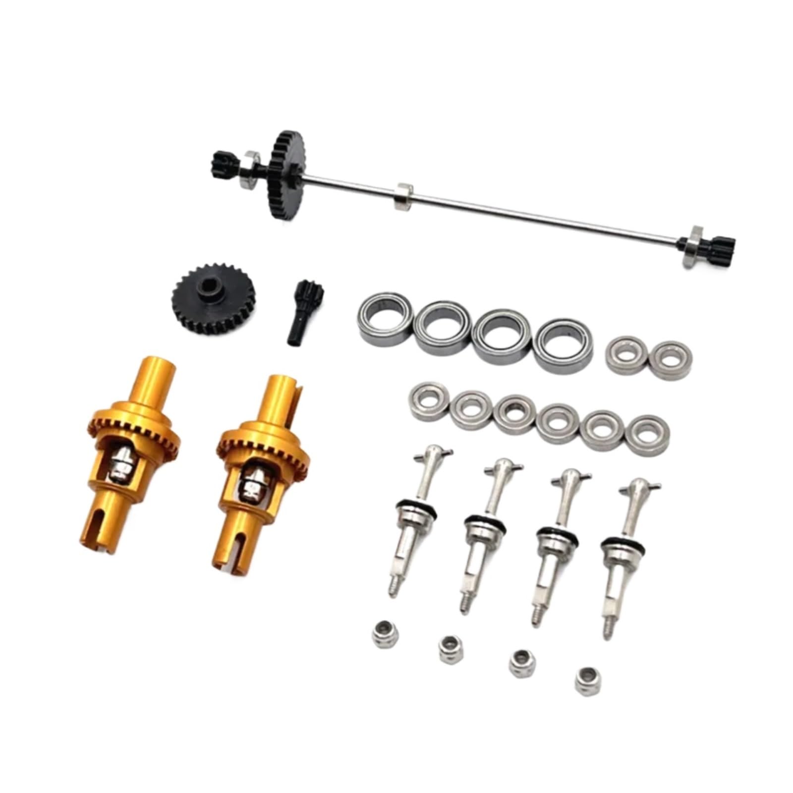 TOQPCZA Für Wltoys Für K969 K979 K989 K999 P929 284131 284010 1/28 Metall Antriebswelle Antriebsrad Differential Lager Set RC Auto Upgrades Teile RC Autoteile(Yellow) von TOQPCZA