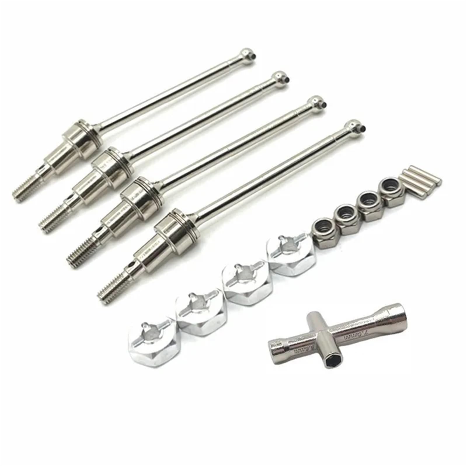 TOQPCZA Für Wltoys Für SCY 16101 16102 16103 16104 16106 16201 Für JJRC Für C8805 RC 1/16 Metall Antriebswelle Kupplung Teile Für Fernbedienung Autos RC Autoteile(Silver) von TOQPCZA