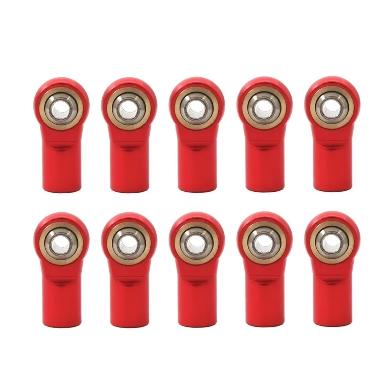 TOQPCZA RC Autoteile Für Axial Für SCX10 D90 D110 Für Tamiya CC01 Für Racing 1/10 10 Pcs Metall M4 20mm Pleuel Spurstange Ende Kugelgelenk RC Auto(Red) von TOQPCZA