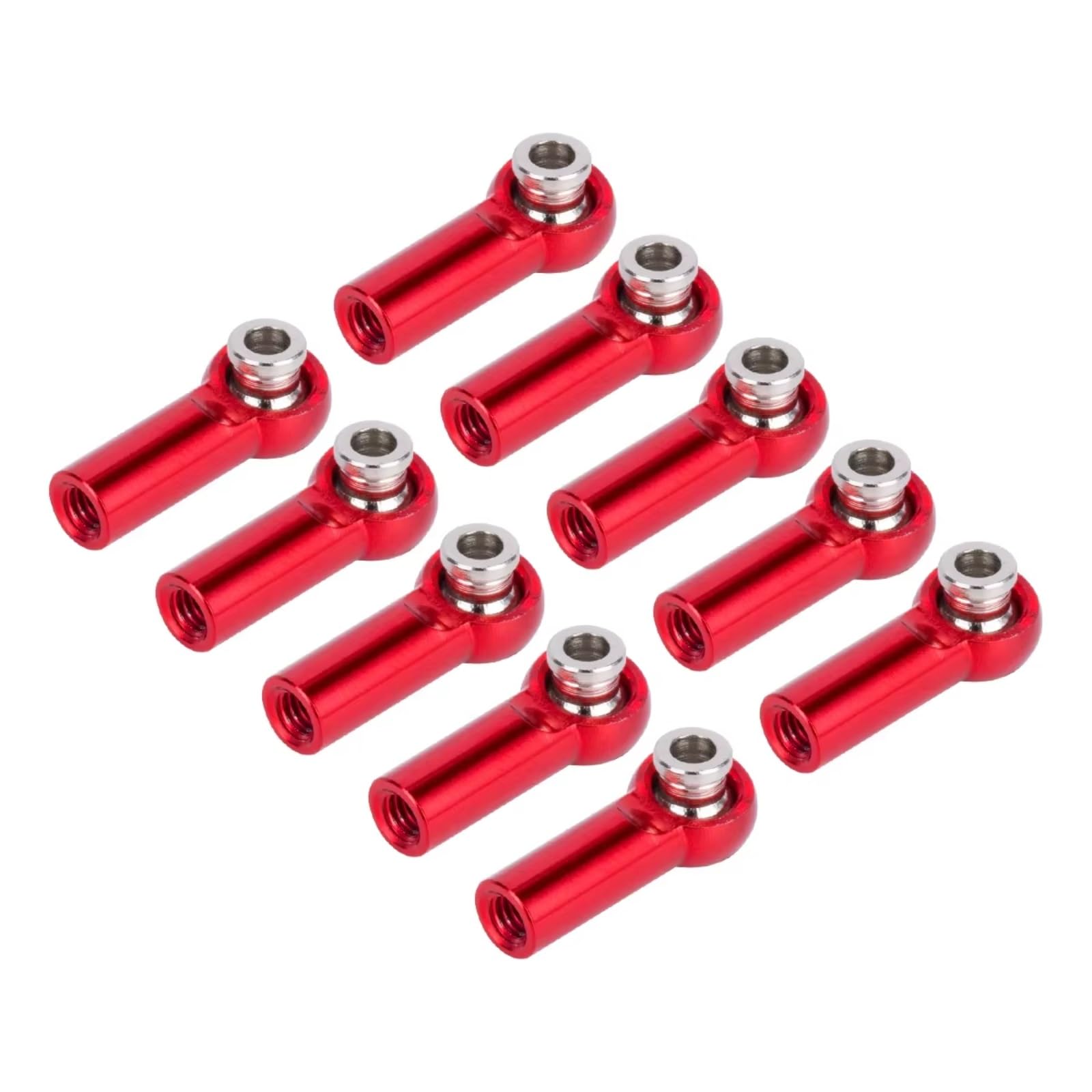 TOQPCZA RC Autoteile Für Axial Für SCX10 Für TRX4 D90 Für Tamiya 1/10 RC Crawler Upgrade Teile 10Pcs Metall M4 Link Spurstangenköpfe Kugelgelenk CW Gewinde(Red) von TOQPCZA