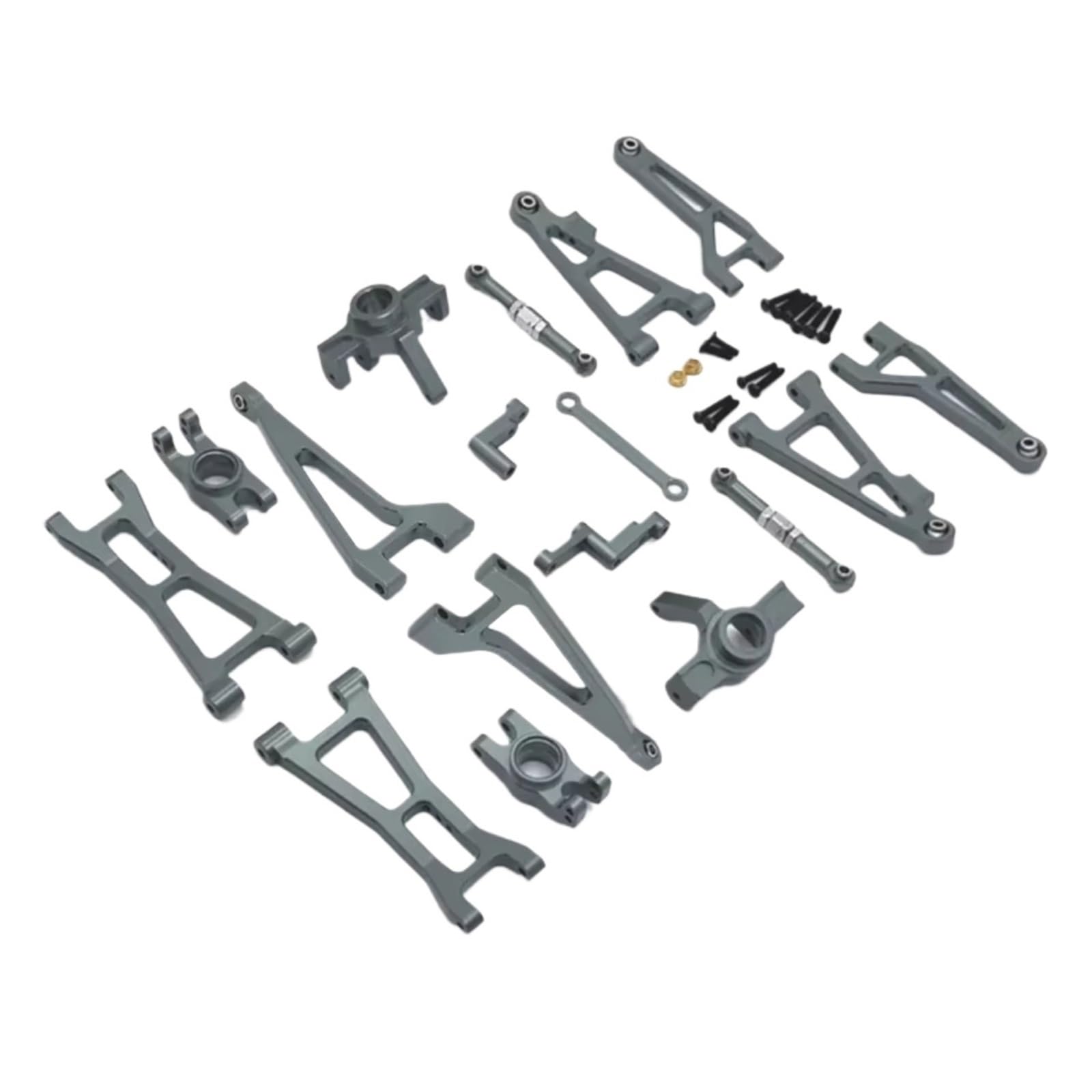 TOQPCZA RC Autoteile Für HBX 16889 16889A 16890 16890A SG1601 SG1602 1/16 Metall Querlenker Lenkung Tasse Set RC Auto Upgrade Teile Kit(Gray) von TOQPCZA