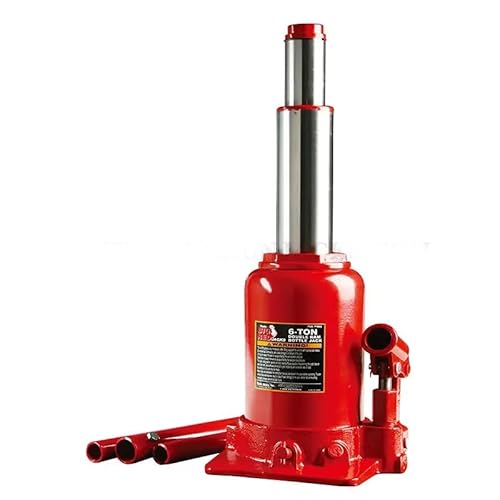 Torin BIG RED Jacks TF0602 6-Tonnen (215-485mm) Hydraulischer Doppel-Ram Flaschenheber Wagenheber für Autoreparatur und Hausaufzug, Double Ram, Rot von TORIN BIG RED JACKS