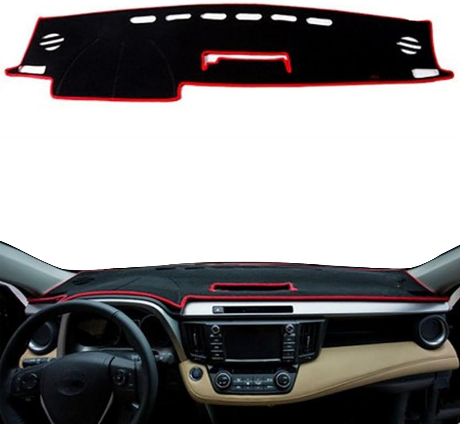 Auto Mitte Konsole Armaturenbrett Abdeckung Matte für Toyota RAV4 2013 2014 2015 2016 2017 2018, Anti-Rutsch-Automobil-Interieur-Zubehör von TORTES