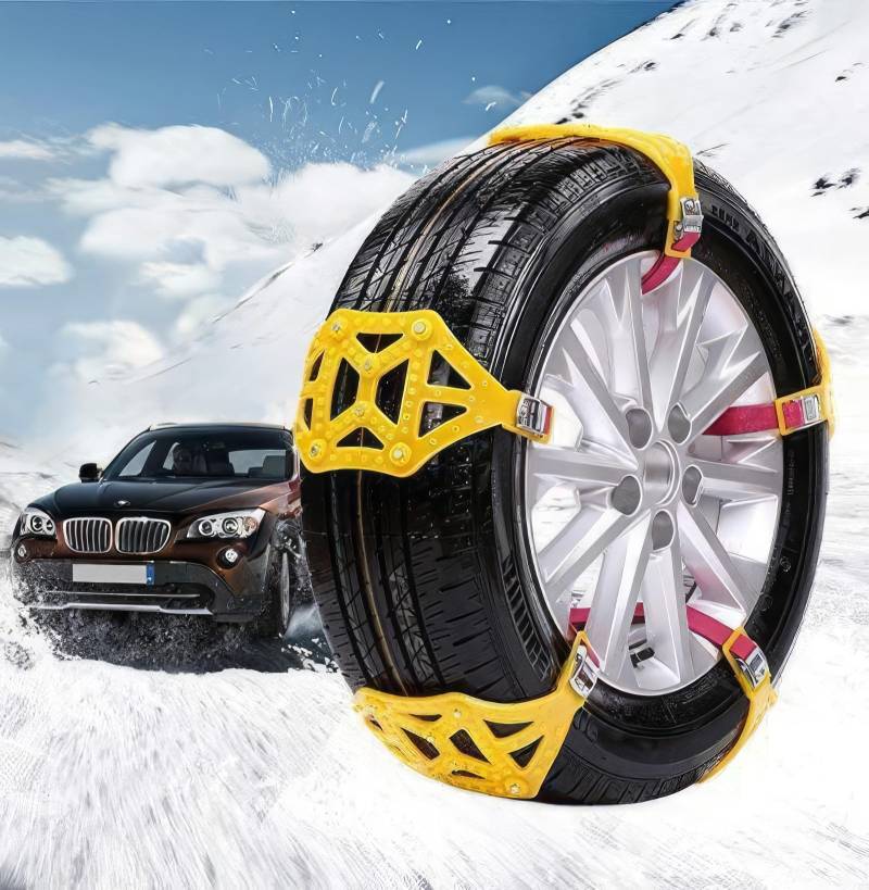 TOTMOX 10 Pack Notreifenkabel Reifenketten für Pickups Rutschfeste Schneeketten für Auto SUV Außenzubehör Ketten (6,5-11,2 Zoll Reifenbreite 165-285 mm) von TOTMOX