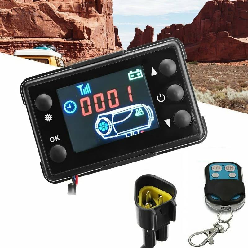 Standheizung LCD-Fernbedienung, TOTMOX 12V Auto Frontscheibenheizung Controller Mit 4-Tasten-Fernbedienung, Universal Standheizung Für Auto Diesel Lufterhitzer von TOTMOX