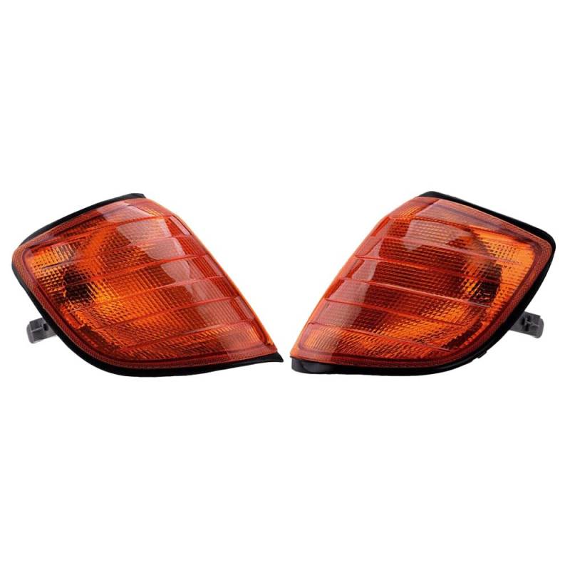 TOTMOX 2x Scheinwerfer Ecklicht Blinker Blinker Lichtabdeckung, links rechts vorn Standlicht Abdeckung, Kompatibel mit Me-rce-des Be-nz S Klasse W140 1992-1999, Amber Len von TOTMOX