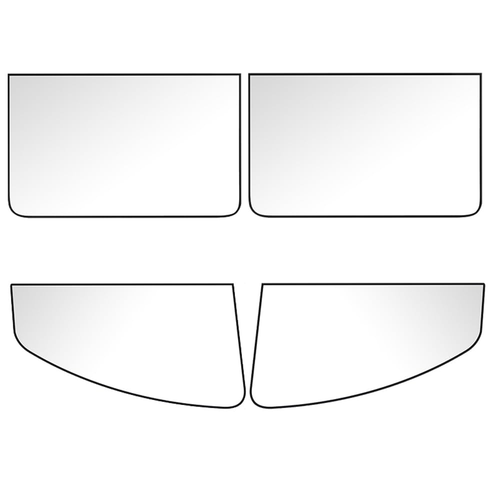 TOTMOX 4pcs Fenster-Sonnenschutzabdeckung für Autos, SUVs, Pickups, Fahrzeuge, vordere, hintere Seitenscheibe, UV-Block, Wärmereduzierung, faltbares Sonnenschutzvisier, Silber- 80 * 50 m von TOTMOX