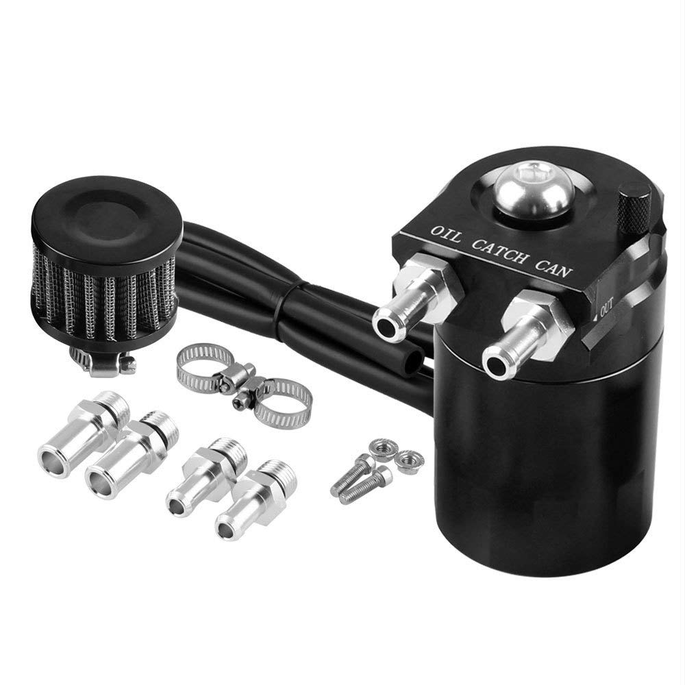 TOTMOX Auto Oil Catch Can Dieselbehälter Luftfilter 300 ml Baffle Breather Fuel Tank – Schwarz von TOTMOX