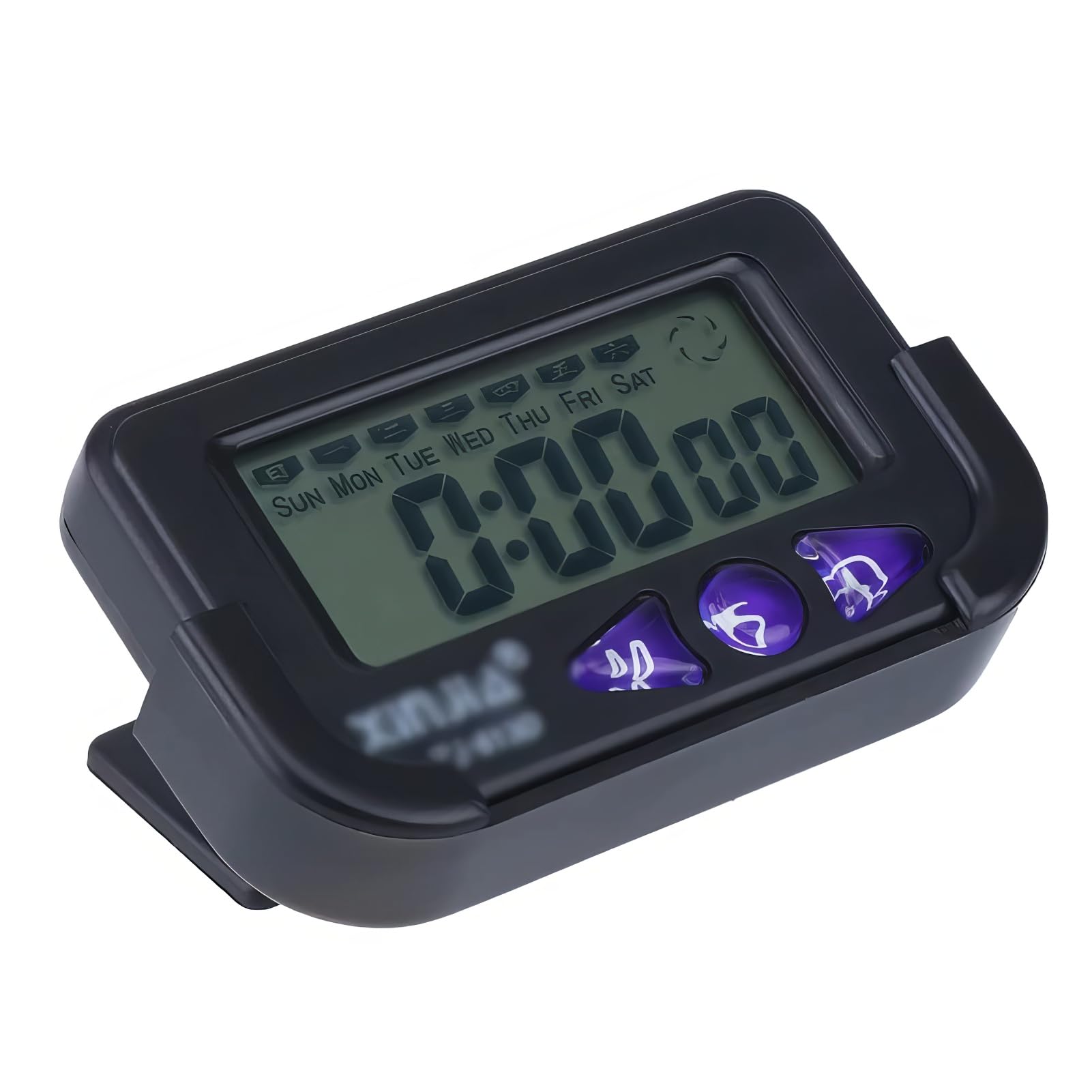 TOTMOX Elektronische Autouhr Mit Schwarzem Lcd-Display Für Fahrzeug, Zuhause, Büro, Reisen, Elektronische Mini Autouhr, Armaturenbrett Chronograph Mit Klebepad, 72 X 44 X 27 Mm von TOTMOX