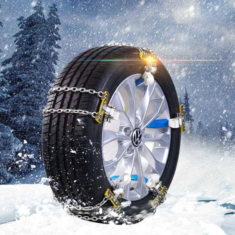 TOTMOX Schneeketten, verstellbare 10 Stück rutschfeste Schneetraktions-Notfall-Auto-Winter-Schnee-Reifenketten, L 235-285 mm von TOTMOX