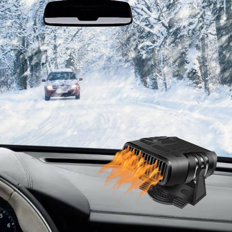 Tragbare Autoheizung, TOTMOX 12V 150W 10A Auto Heizlüfter Windschutzscheiben Defroster, Mini Fenster Heizung Frontscheibenheizung Scheibenentfroster, Standheizung Mit Zigarette, 360° Drehbar von TOTMOX