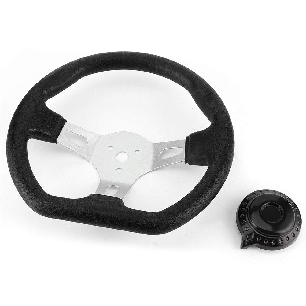 Quality Steering Wheel Smooth Surface Ergonomic Design for GO Kart Racing Cart Accessory 270mm Black von TOUISEDGI