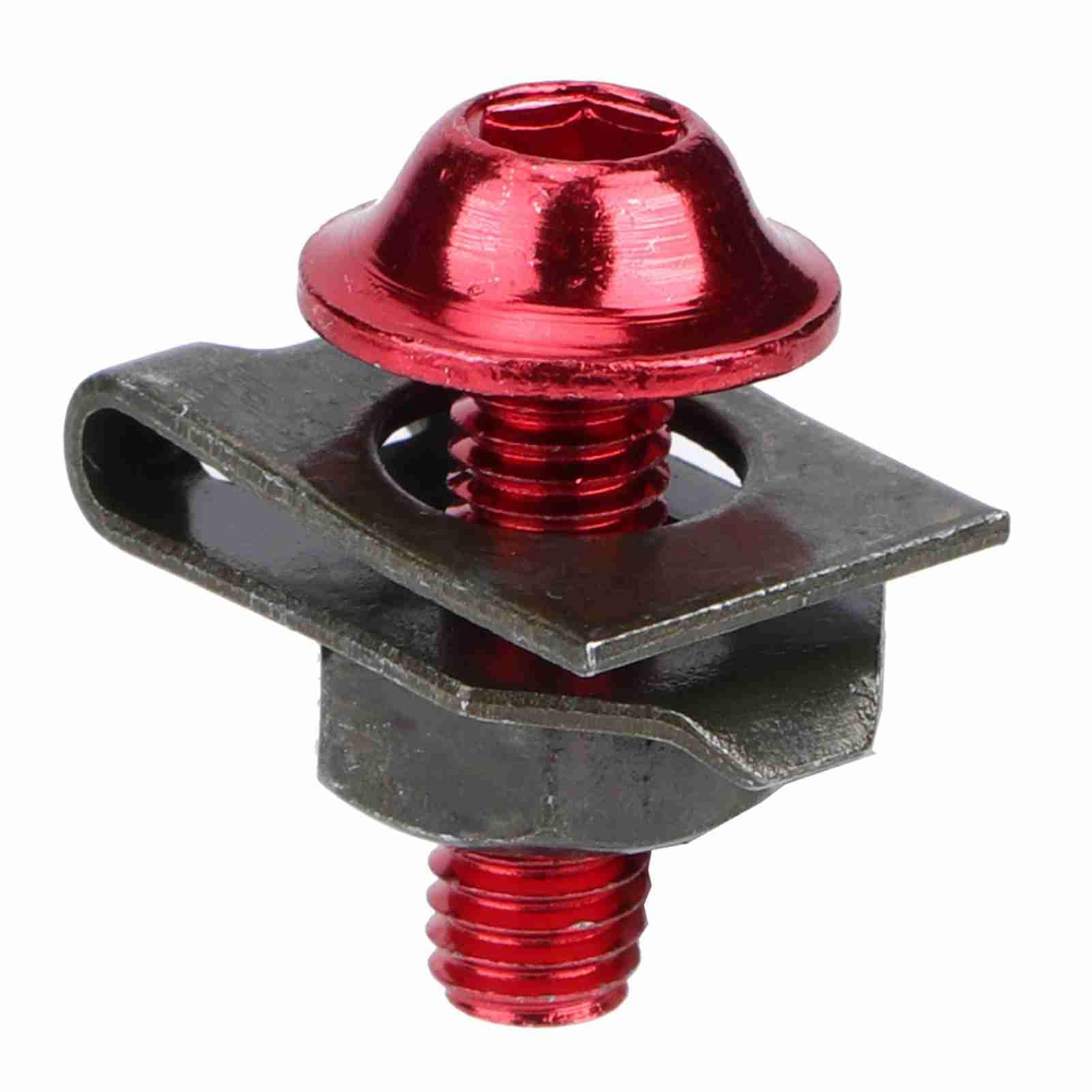 TOUISEDGI 5 x 16 mm Motorrad-Verkleidungskörper-Bolzensatz, Schraube, Spire-Geschwindigkeitsverschluss, Clip-Mutter (Rot) von TOUISEDGI