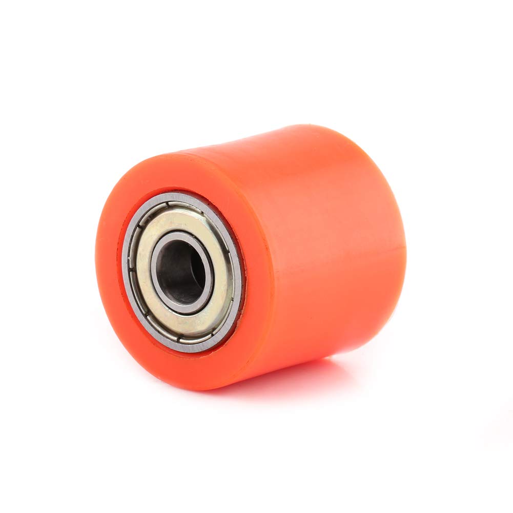 TOUISEDGI 8mm 10mm Drive Chain Pulley Roller Slider Tensioner Wheel Guide Street Bike Motorcycle ATV Red Orange Blue Green Heavy Duty Metal Plastic Inner Diameter 1.26'' x 1.1'' (Orange 8MM) von TOUISEDGI