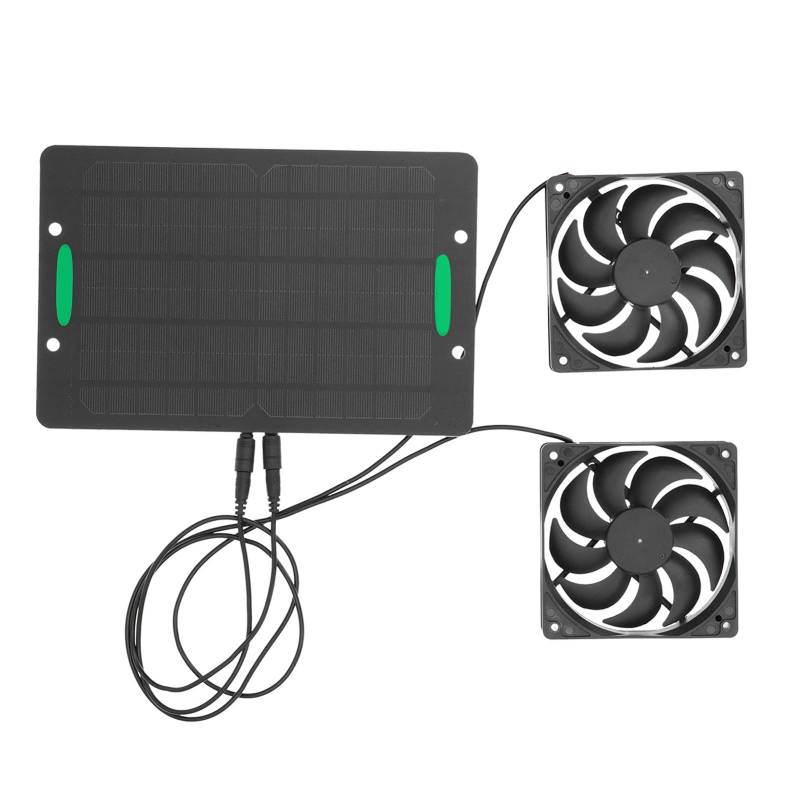 6V 10W Solar-Abluftventilator, 800MA Solar Ventilator Solarlüfter Solarpanel-Lüfter-Kit Solarbetriebener Doppellüfter für Gewächshäuser, kleine Hühnerställe, Gewächshäuser, Schuppen von TOWEBOORY