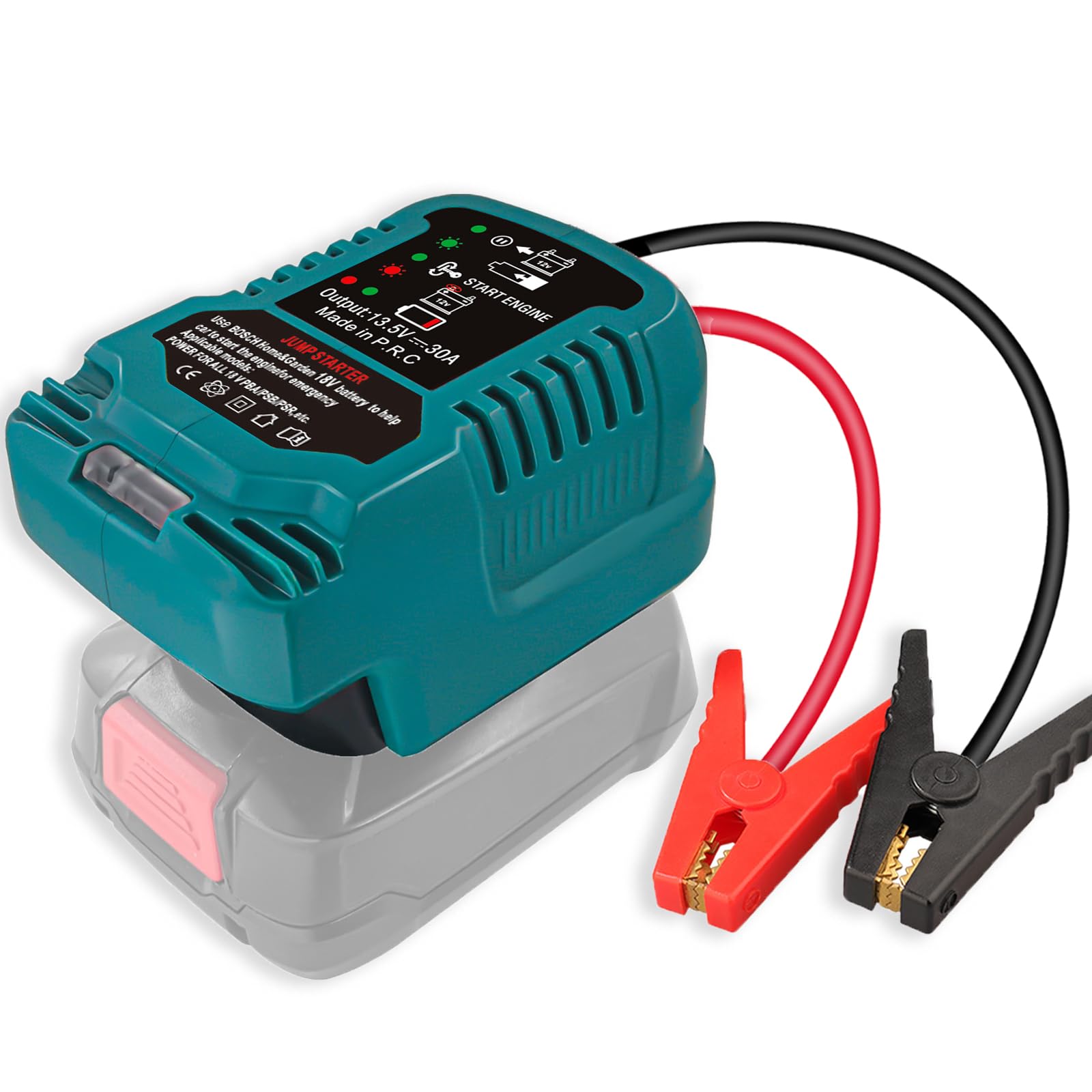 TPDL Starthilfe Powerbank für Bosch Home& Garden Akku Pack PBA, Batterie Jump Starter mit Starthilfekabel kompatibel mit Bosch 18V PBA Akku auf für 12V Fahrzeuge von TPDL