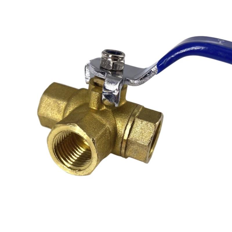 1/4" 3/8" 1/2" 3/4" 1" Female Thread Brass Full Port L-Port 3 Way Ball Valve Connector Adapter(05) von TPQZQAUEC