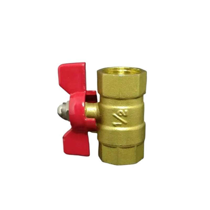 1/4" 3/8" 1/2" 3/4" Female Thread Brass 2 Way Shut Off Ball Valve With Red Butterfly Handle(05) von TPQZQAUEC