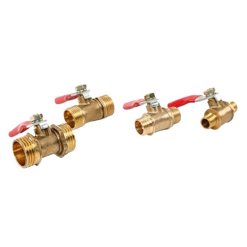 1/8" 1/4" 3/8" 1/2" Male Thread Two Way Brass Pneumatic Shut Off Ball Valve Pipe Fitting Connector Coupler Adapter(1/2") von TPQZQAUEC