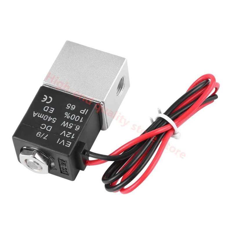 1 Pcs DC 12V Solenoid Valve 1/8" Valve Normally Closed Pneumatic Aluminum Solenoid Air Valve 2 Way(1/4") von TPQZQAUEC