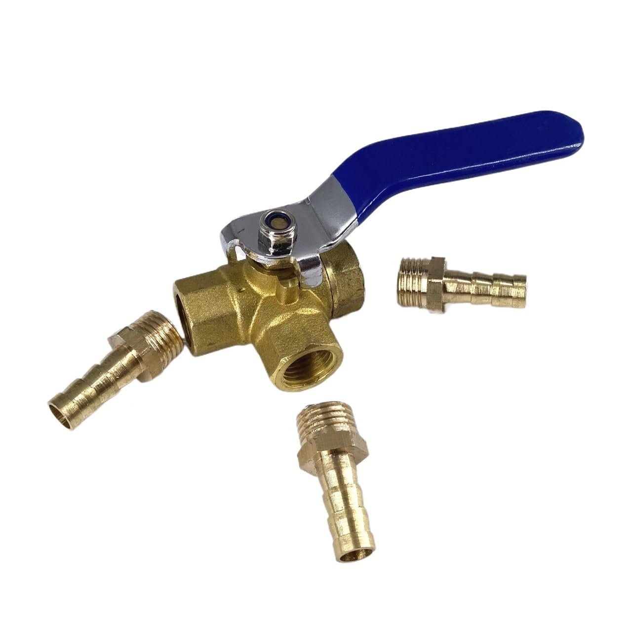 4/6/8/10/12mm Hose Barb x 1/2" Female Thread Brass L-Port 3 Way Ball Valve Connector Adapter For Water Oil Air Gas(10mm Barb) von TPQZQAUEC