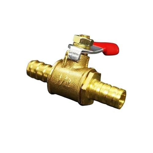 6mm 8mm 10mm 12mm 14mm Hose Barb Brass Equal Two Way Shut Off Ball Valve Pipe Fitting Coupler Connector Adapter(14mm Barb) von TPQZQAUEC