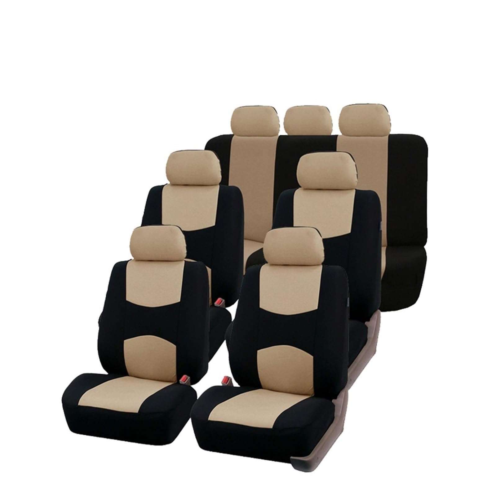 Auto-Schonbezug Autositzbezug Airbag-kompatibles Belüftungstuch Schützen Sie Den Sitz Universelles Innenzubehör Für 1/2/5/7 Sitze Autositzbezug(7 seats-Beige) von TPSOBRU