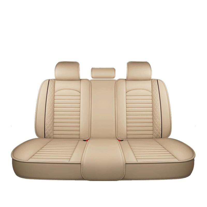 Auto-Schonbezug Universeller Autositzbezug PU-Leder Vordersitzbezug Geteilte Rücksitzbankabdeckung Ganzjahres-5D-Abdeckung Sitzschutz Autositzbezug(Beige Rear) von TPSOBRU