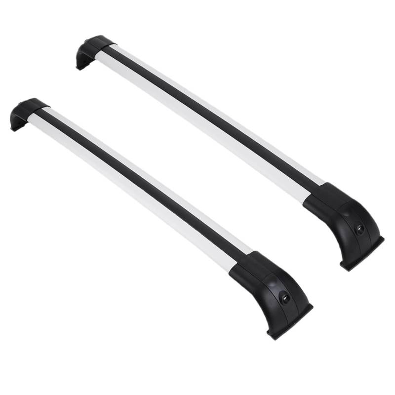 Dachgepäckträger 2Pcs Für Land Für Rover Für Discovery 3 4 Dach Bars Legierung Seite Bars Kreuz Schienen Dach Rack Gepäck träger Autos Dachträger(Silver Black) von TPSOBRU