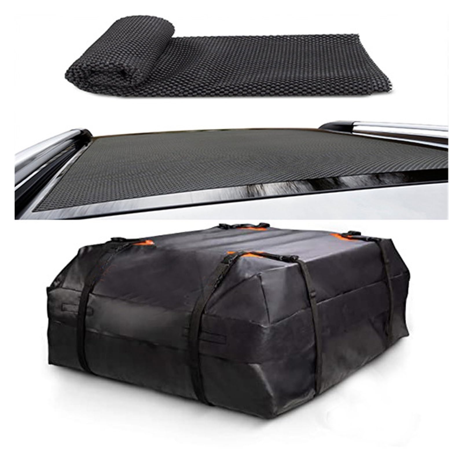 Dachgepäckträger 420D wasserdichte Cargo Tasche Auto Dach Fracht Träger Universal Gepäck Tasche Lagerung Cube Tasche Für Reisen Camping Gepäck Lagerung Box Autos Dachträger(Roof Bag Set) von TPSOBRU