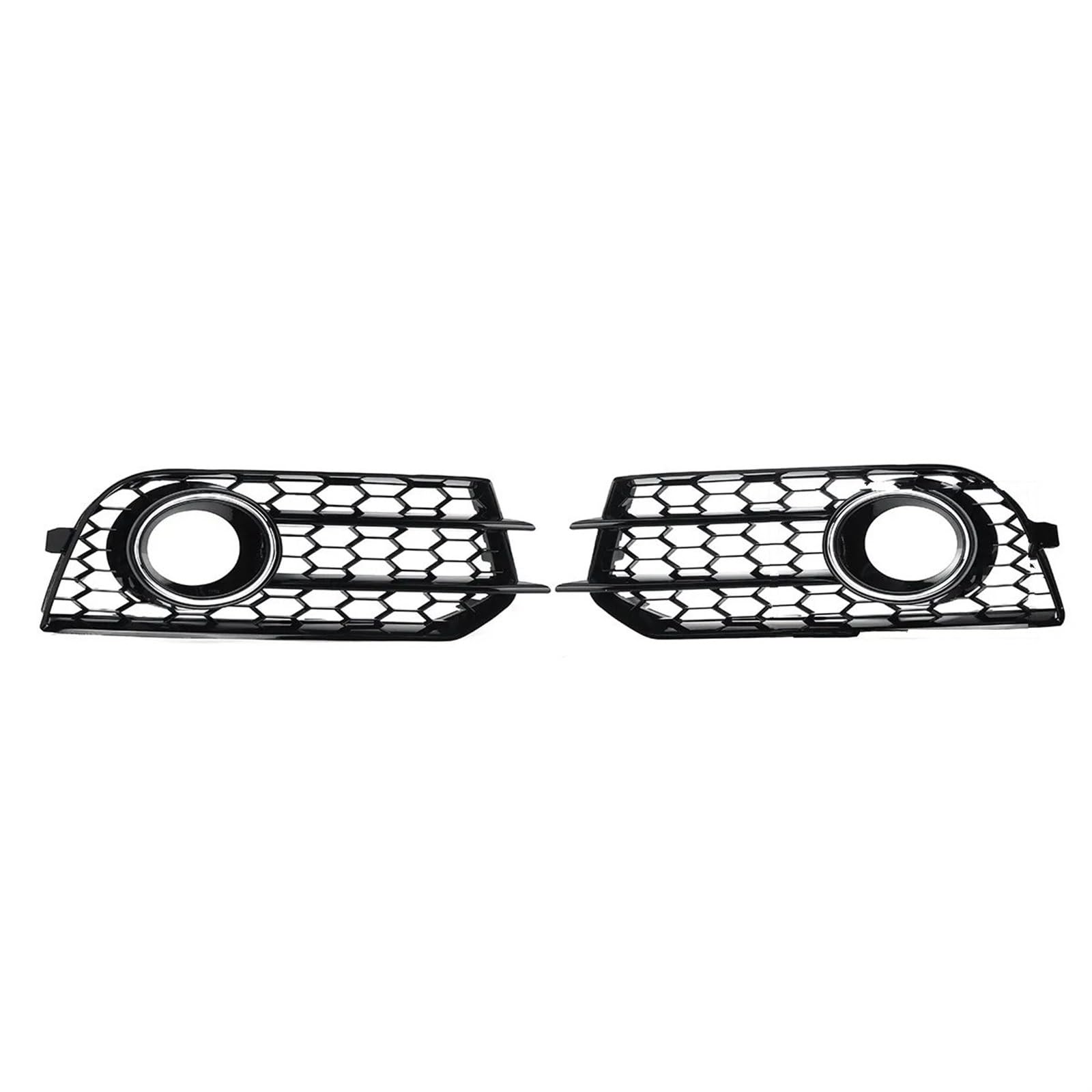 Frontgrills Für A1 8X 2010-2014 Honeycomb Mesh Nebel Licht Haube X0807681A 8X0807682A Auto Front Stoßstange Nebel Lampe Grill Front Bumper Grille(Chrome Silver) von TPSOBRU