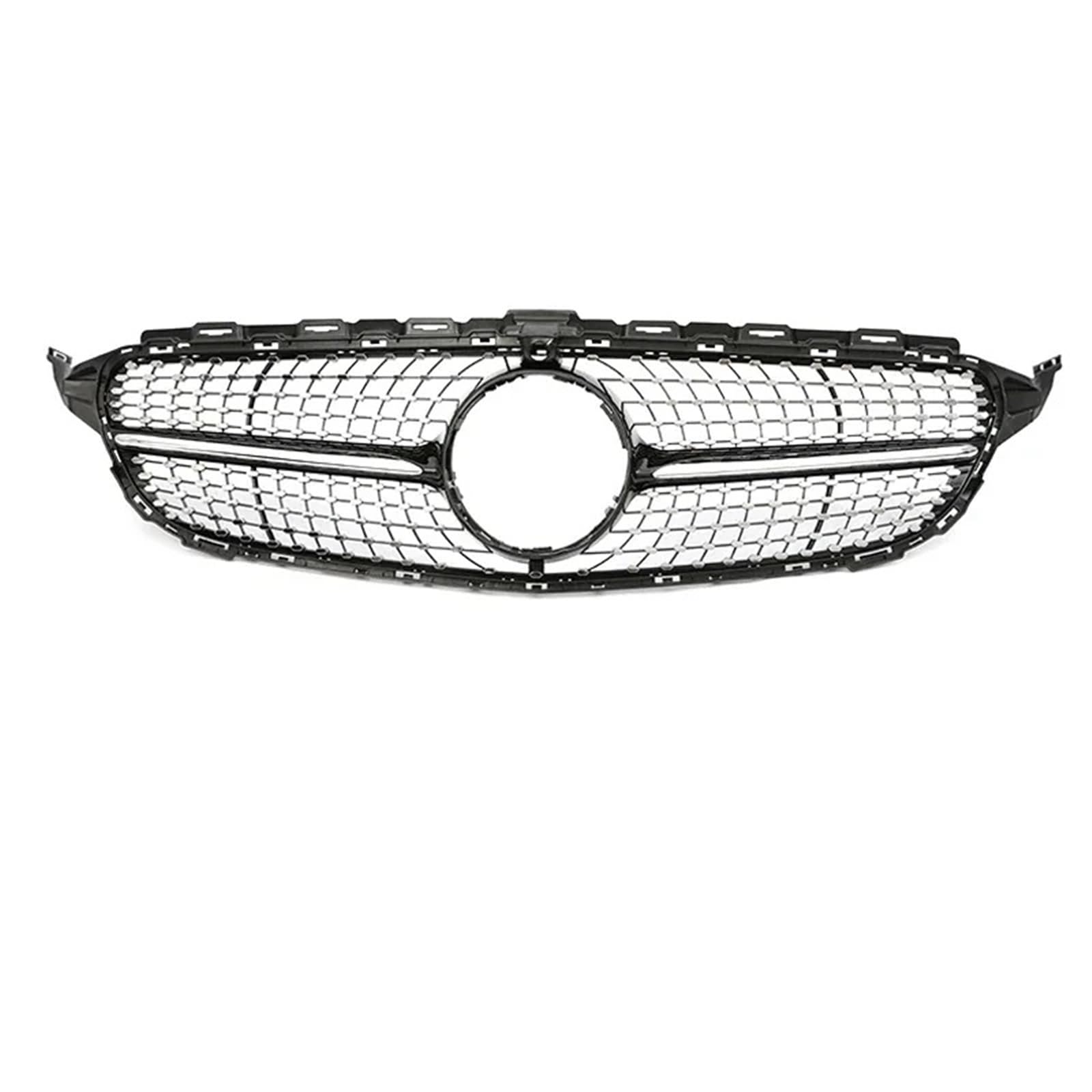 Frontgrills Für Benz C Klasse W205 2015-2018 Auto Racing Kühlergrill Oberen Stoßfänger Haube Mesh Grill Front Bumper Grille(Diamond B with) von TPSOBRU