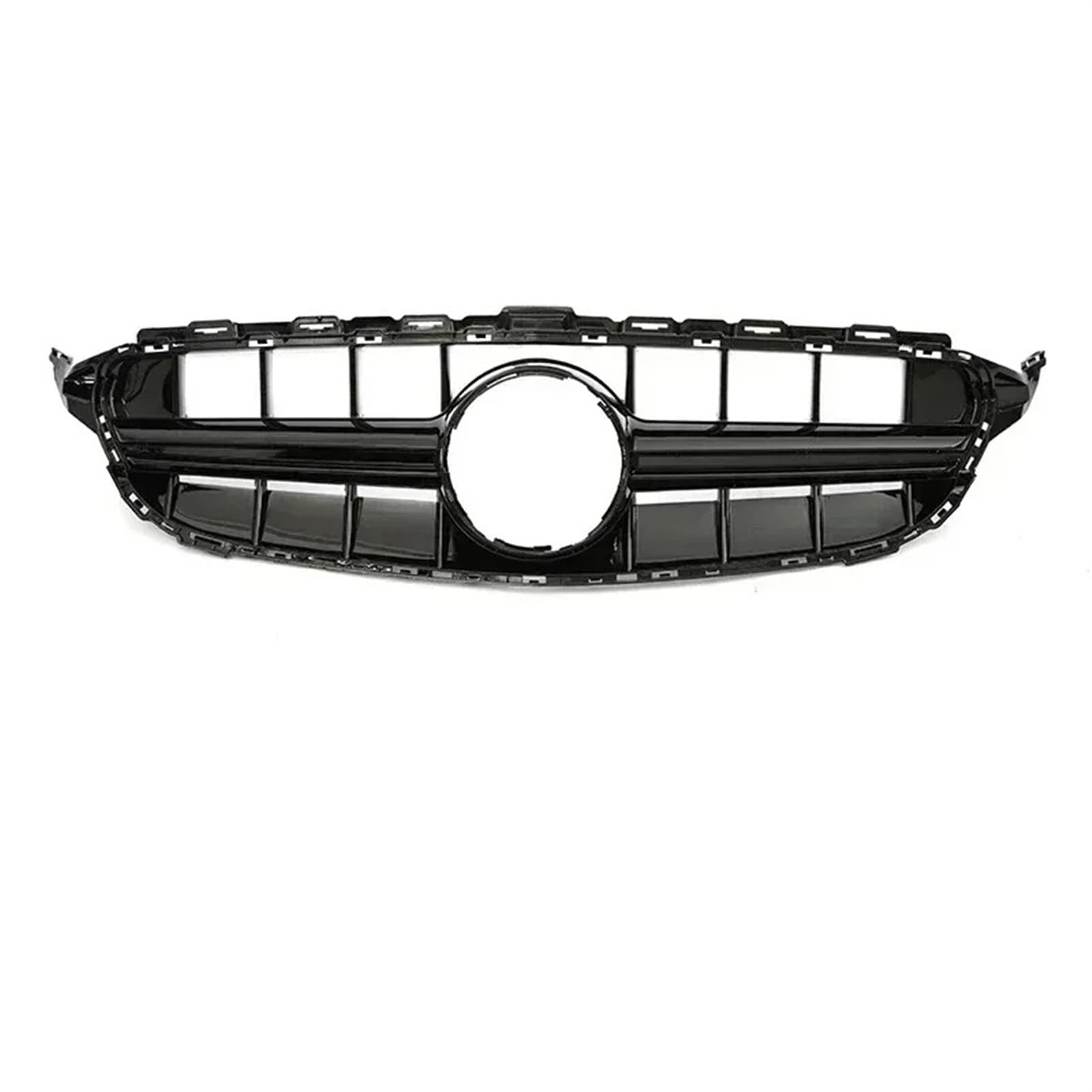 Frontgrills Für Benz C Klasse W205 2015-2018 Auto Racing Kühlergrill Oberen Stoßfänger Haube Mesh Grill Front Bumper Grille(Schwarz) von TPSOBRU