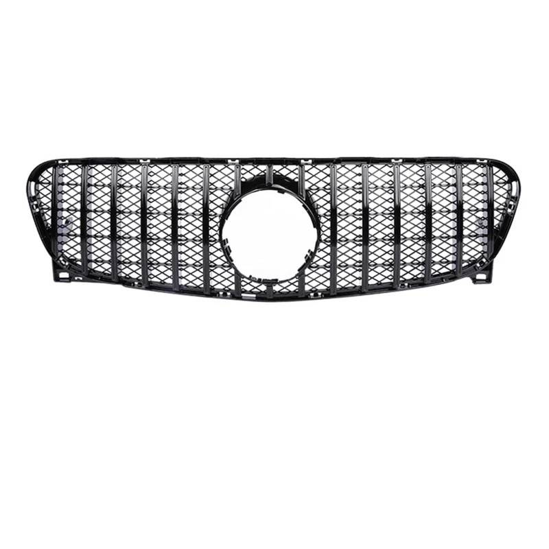 Frontgrills Für Benz Für GLA Klasse X156 GLA200 GLA250 2013-2019 GTR Stil Schwarz/Silber Auto Front Racing Grille Stoßstange Grill Front Bumper Grille(13-15 GT Black) von TPSOBRU