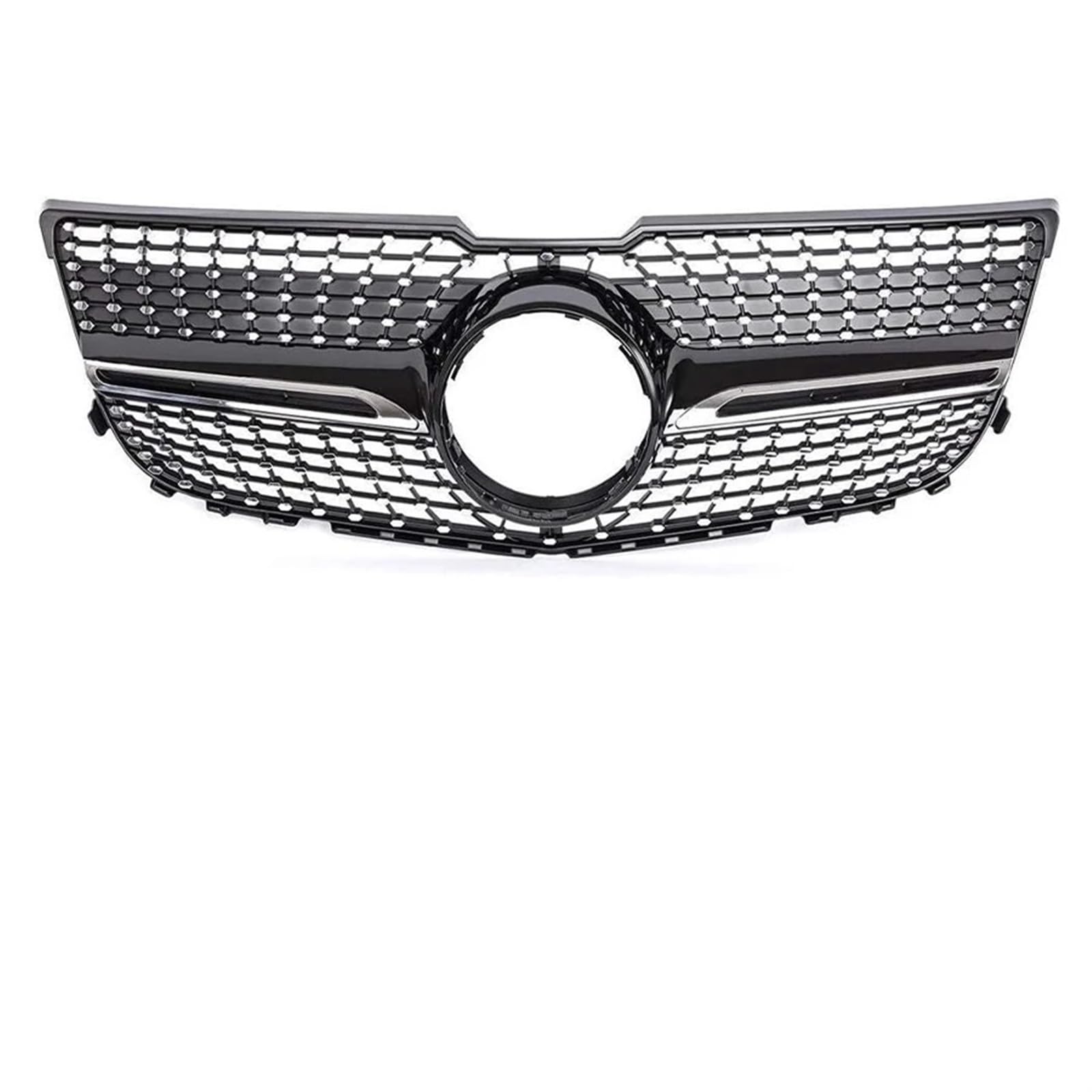 Frontgrills Für Benz Für GLK Klasse X204 2013 2014 2015 Auto Stoßstange Haube Mesh Front Grill Oberen Racing Schwarz/Silber Grille Front Bumper Grille(Diamond Black) von TPSOBRU