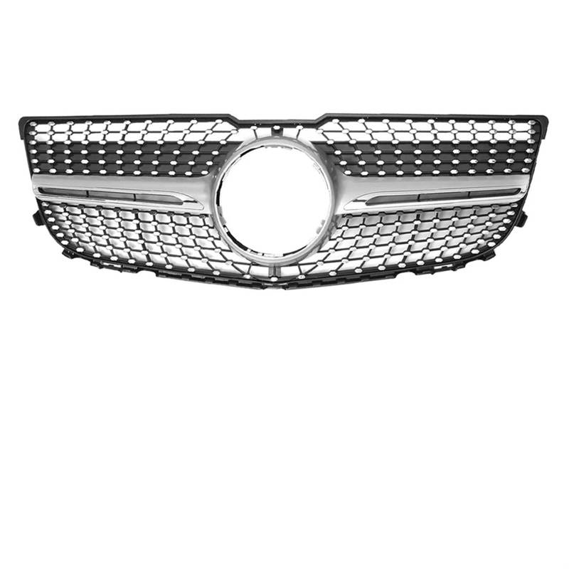 Frontgrills Für Benz Für GLK Klasse X204 2013 2014 2015 Auto Stoßstange Haube Mesh Front Grill Oberen Racing Schwarz/Silber Grille Front Bumper Grille(Diamond Silver) von TPSOBRU