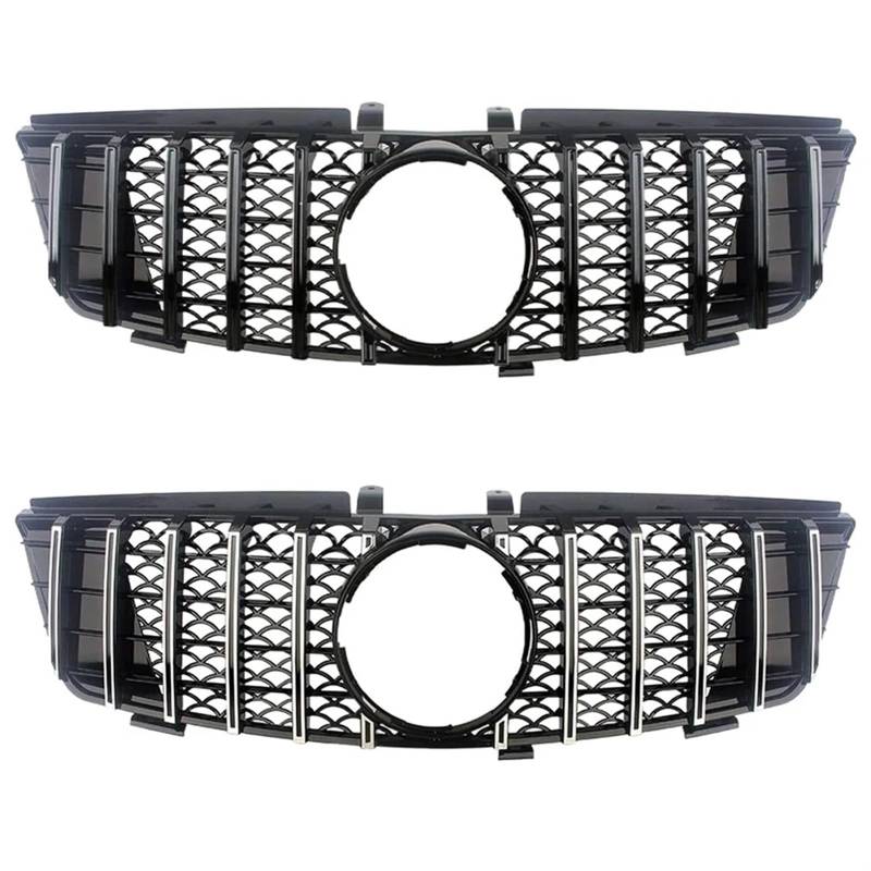 Frontgrills Für Benz W164 ML-Klasse 2005-2008 Silber/Schwarz Auto Vorderen Stoßfänger Racing Grill Billet Grille Abdeckung Front Bumper Grille(Silber) von TPSOBRU