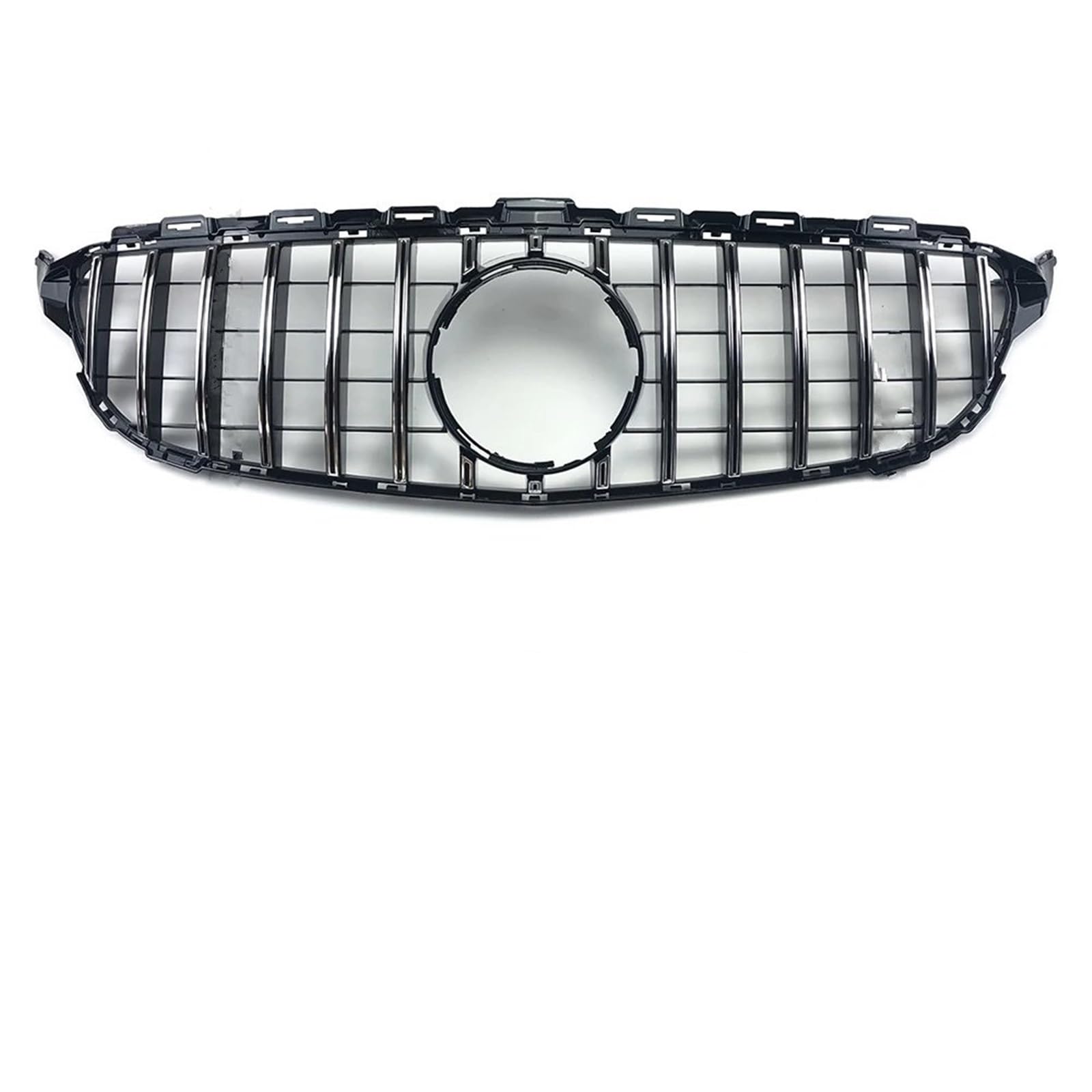 Frontgrills Für Benz W205 C205 S205 Für AMG C 2014-2021 GTR GT Diamant Front Stoßstange Grille Racing Einlass Haube Grill Zentrum Mesh Front Bumper Grille(14-18 GT Silvery) von TPSOBRU