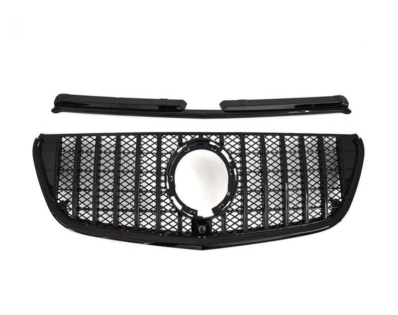 Frontgrills Für Benz W447 Vito 2015-2023 GT GTR Diamant Stil Front Stoßstange Kühlergrill Einlass Mesh Grill Gitter Styling Tuning Front Bumper Grille(2020-2023 GT Black) von TPSOBRU